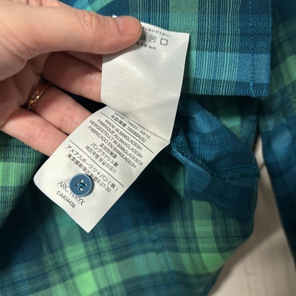 Arcteryx Women’s Addison Flannel Blue Green Checkered Size Small - Picture 5 of 7